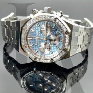 AUDEMARS PIGUET | ROYAL OAK | 26715ST.ZZ.1356ST.01 | 鑲鑽淺藍錶面