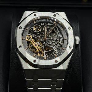 Audemars Piguet | Royal Oak | 15407ST.OO.1220ST.01 | 岩灰色鏤空錶面
