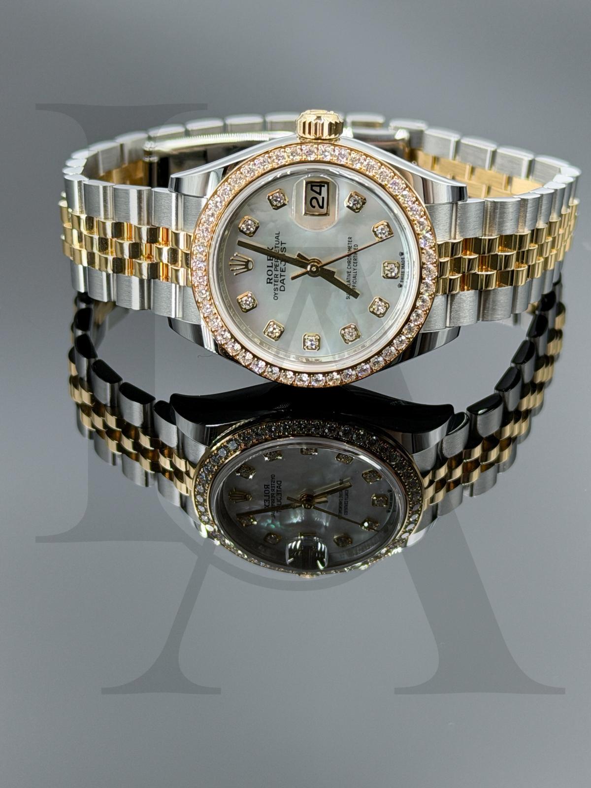 Rolex Lady-Datejust | 279383RBR-0019 | 鑲鑽白色珍珠貝母
