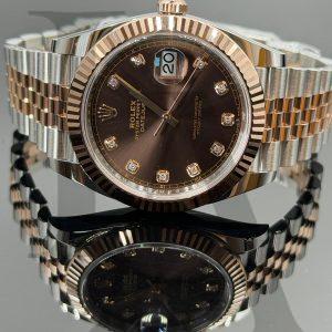Rolex Datejust 41 | 126331-0004 | Chocolate set with diamonds